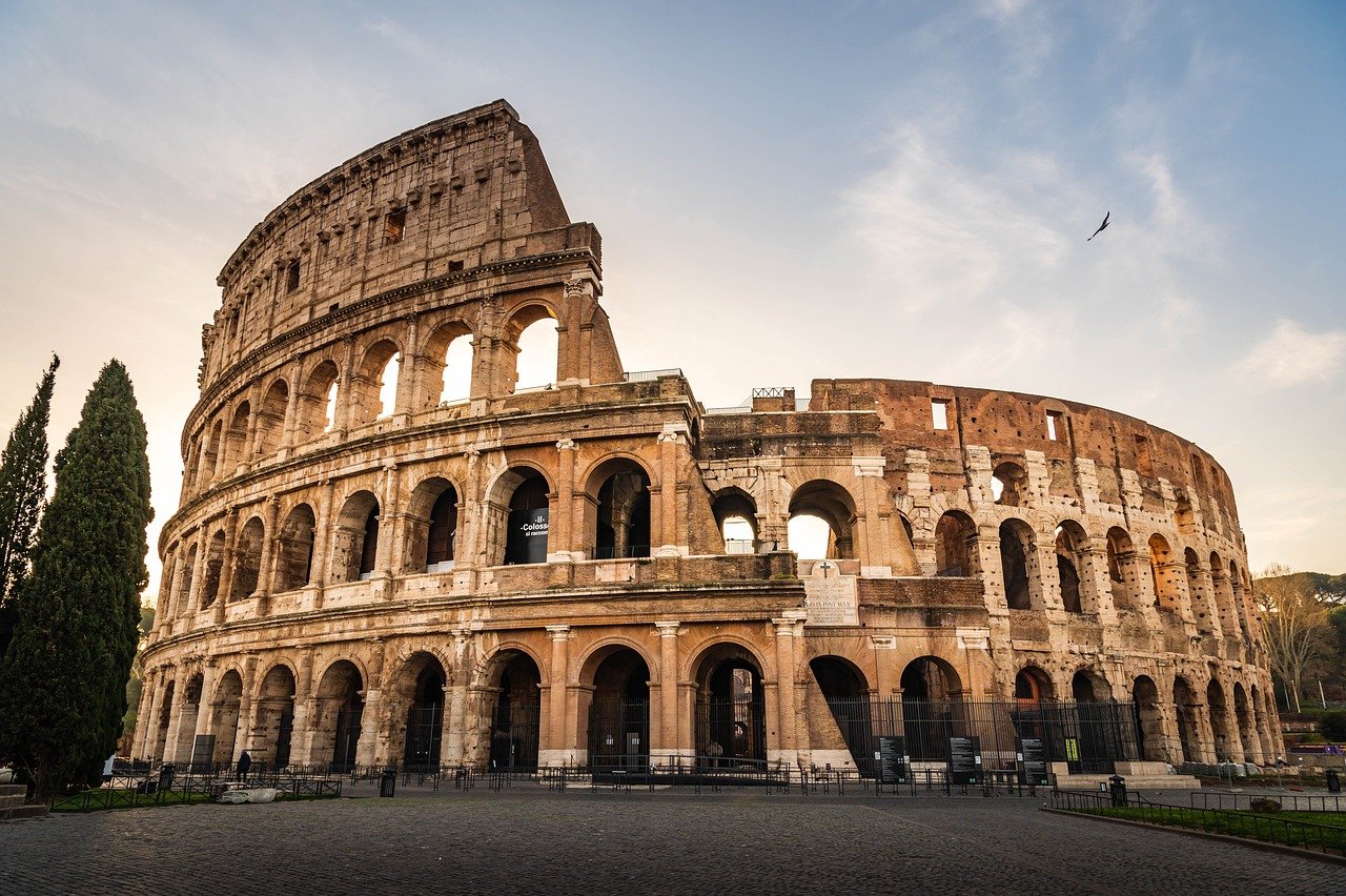 services-04 italy, rome, colosseum, sunset, ancient architecture, nature, travel, roman arena, tourists
